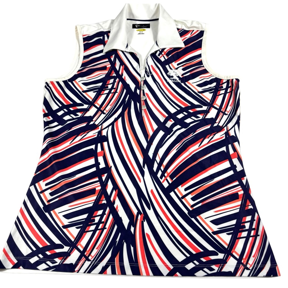 Greg Norman Women Performance Golf Sleeveless Collard Sports Polo Size S/P‎